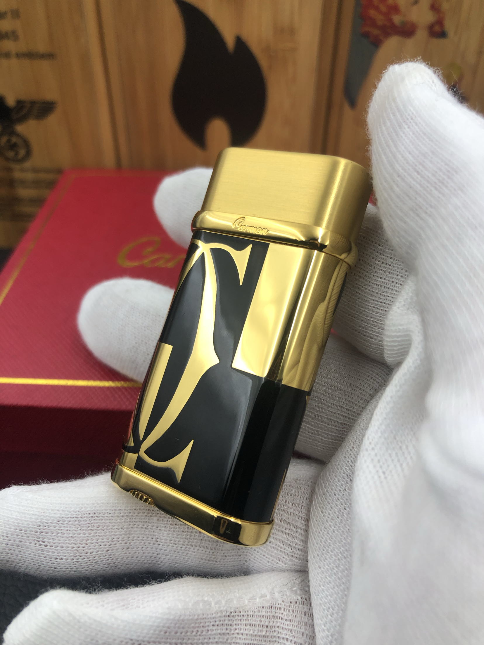oimg卡地亚打火机 原装正品卡地克cartier纯铜斜火复古时尚经典耐用防