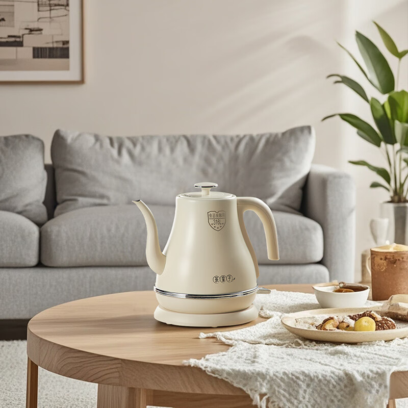 茶皇子电热水壶长嘴2025新款家用烧水壶泡茶专用316L不锈钢食品级 1.2L G2象牙白