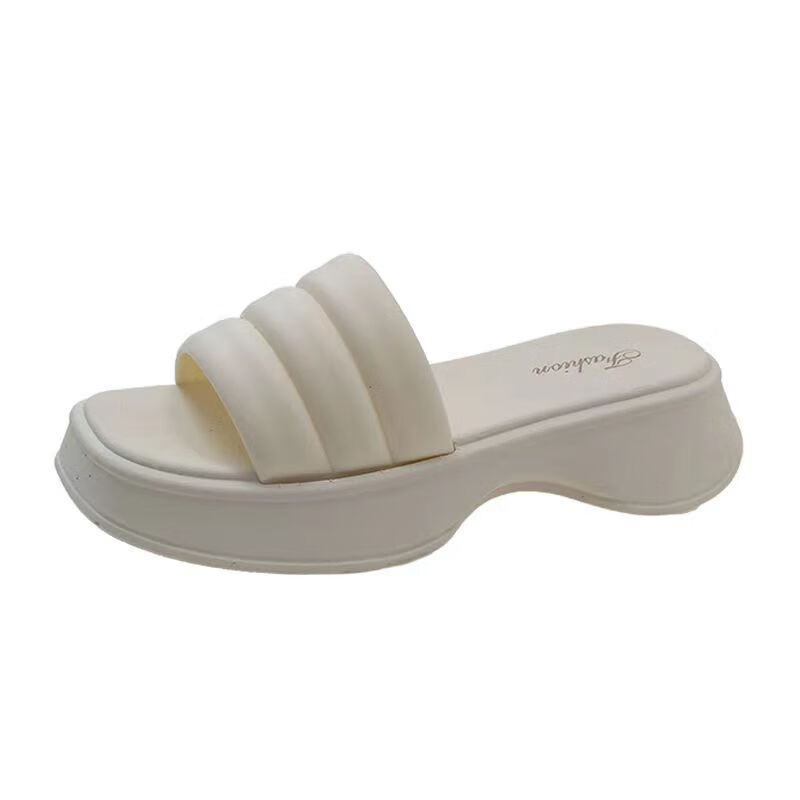 厚底凉拖鞋女夏季外穿仙女风潮法式沙滩鞋东南亚凉拖拖女 白色2088 3637码