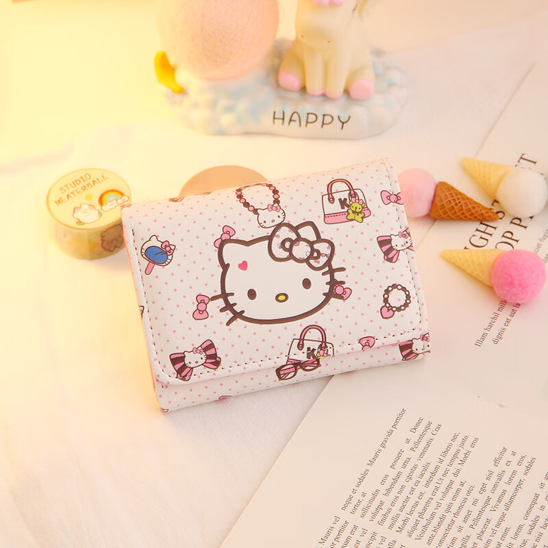 迪士尼(disney)卡通钱包女短款可爱日系小清新少女心小巧折叠儿童公主