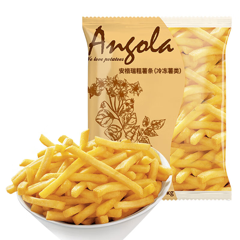 安格瑞（Angola）3/8冷冻粗薯条1kg 美式薯制品 方便速食 油炸小食 西餐牛排伴侣