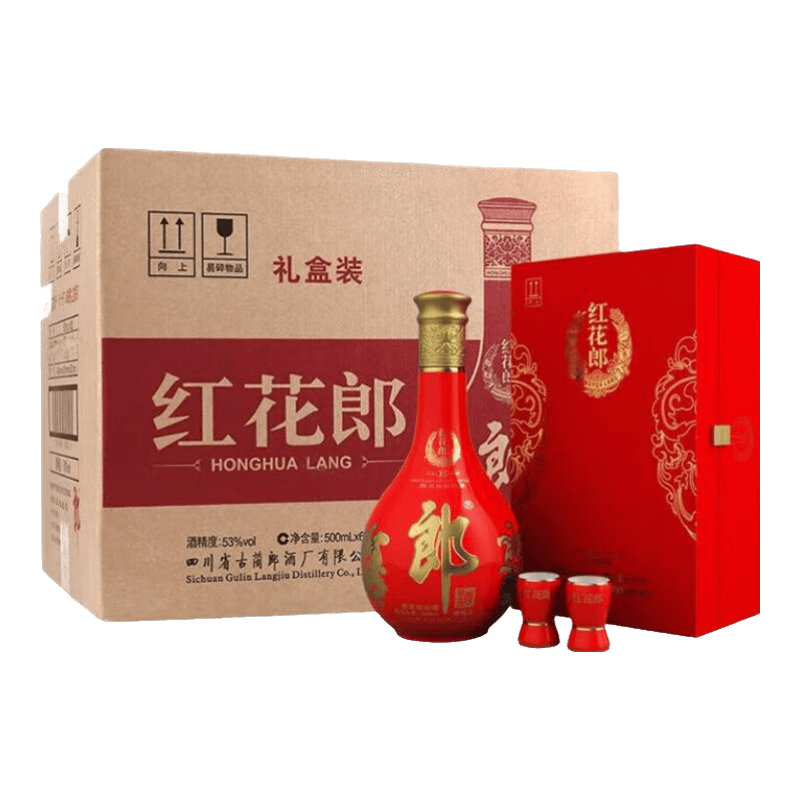 郎酒红花郎 酱香型白酒 新老包装随机发货 53度 500mL 1瓶 装 红十五