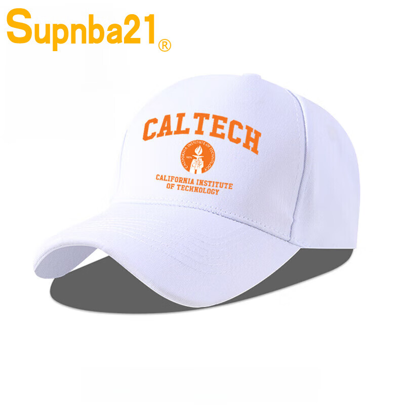Supnba21加州理工学院Caltech文化纪念棒球帽子美国名校学生防晒鸭舌帽夏 棒球帽-白色-1 成人款