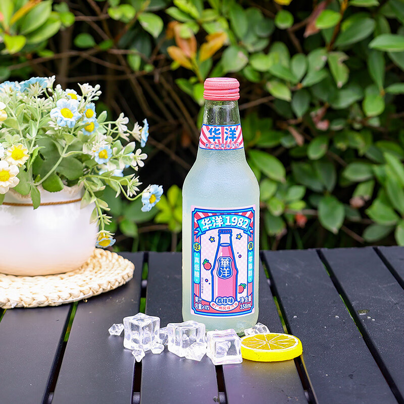 华洋1982汽水 果汁型碳酸饮料358ml玻璃瓶整箱装低糖0脂肪网红饮品 混合装【6口味各1瓶】358ml*6瓶