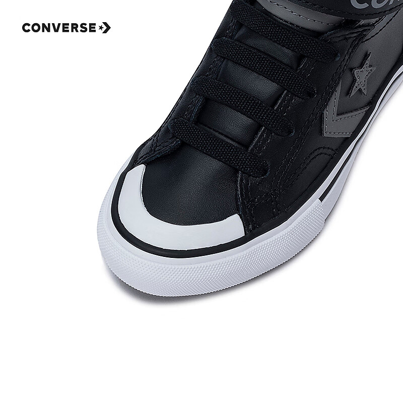 Converse 匡威童鞋男女童鞋子2024冬季新款魔术贴易穿脱儿童休闲鞋 灰色 35码