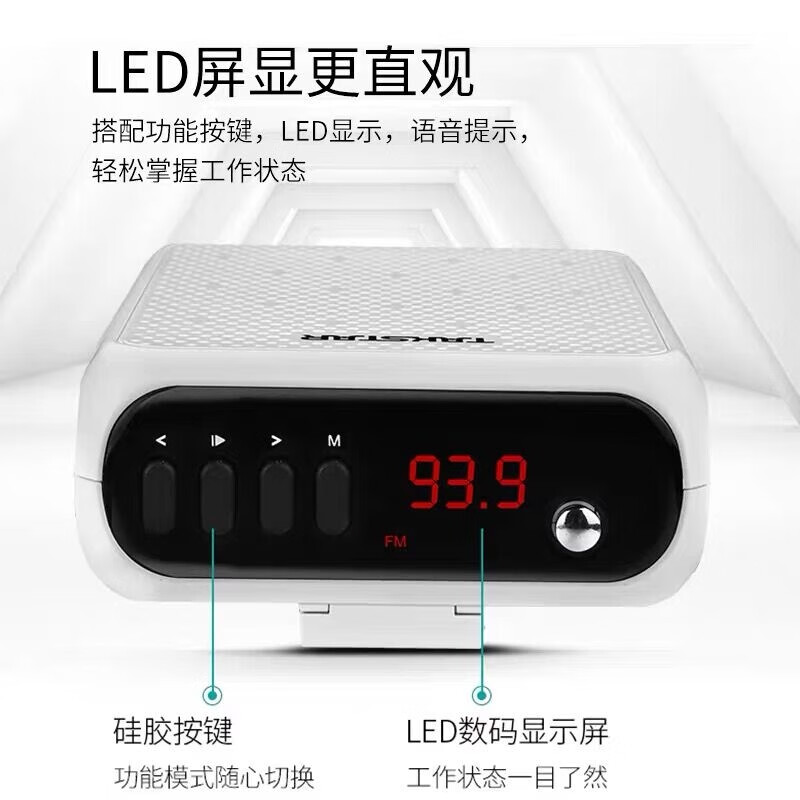 得胜(TAKSTAR) E300W小蜜蜂扩音器无线教师教学专用多功能蓝牙导游喇叭老师上课无线扩音器 E300W黑色