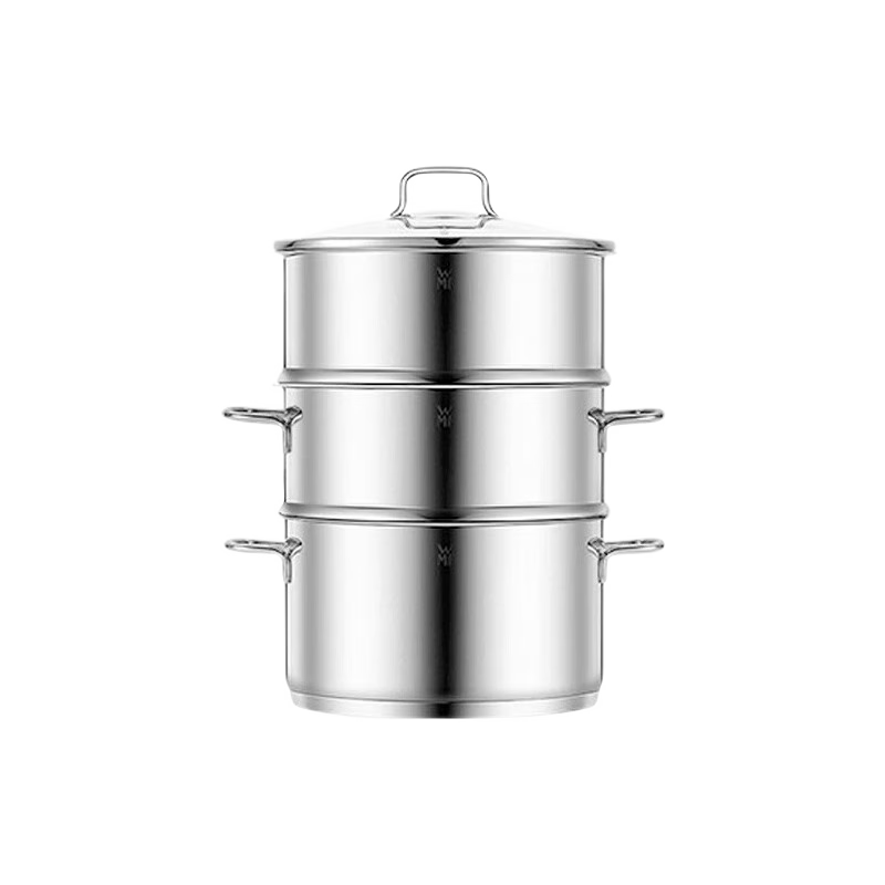 WMF福腾宝汤蒸锅不锈钢锅汤锅煮锅家用蒸笼蒸屉双耳煮锅Astoria套装 蒸锅（1双耳+1无耳蒸屉） 3层 24cm