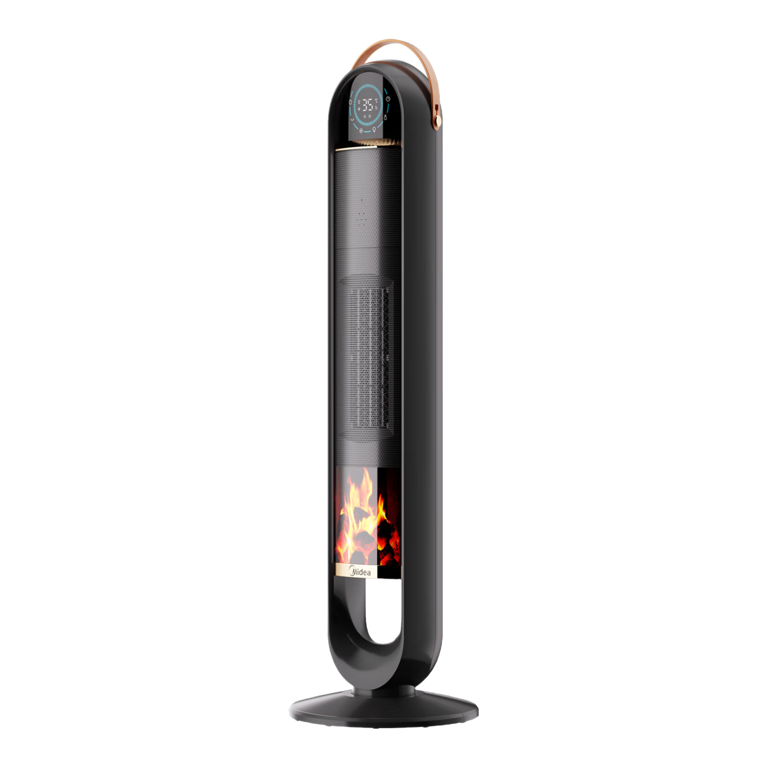 美的（Midea）石墨烯電熱取暖器家用 智能語音暖風(fēng)機 全屋升溫大面積電暖氣快熱爐節(jié)能省電浴室火焰A 黑色語音火焰款【火焰氛圍燈+智能語音】