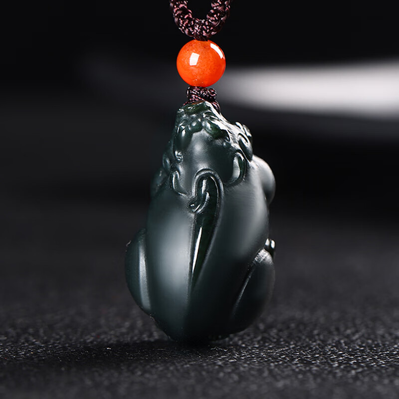 彩玉人间和田玉貔貅吊坠男女款精雕霸王貔貅项坠立体挂坠 默认