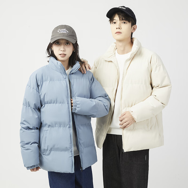 真维斯户外运动秋冬新款冬季面包服男士大码外套上衣情侣棉衣男加厚保暖外套 黑色 XL