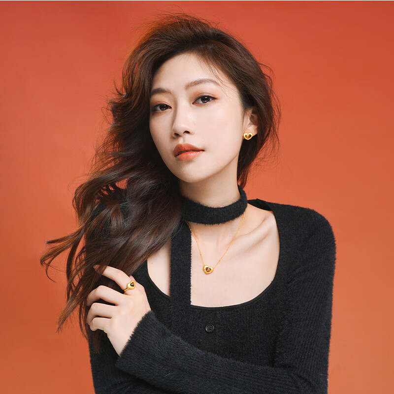 周大生*DC甜心黑巧美拉德项链女S925银锁骨链生日礼物送女生 甜心黑巧 项链