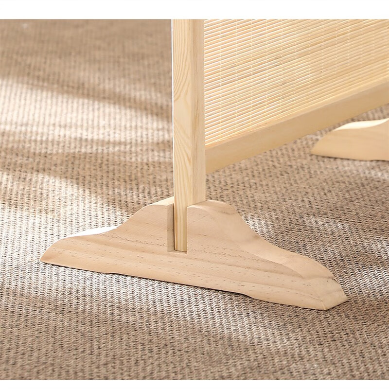 山头林村屏风底座支架 实木屏风底座隔断酒店屏风支架移动滑轮底座