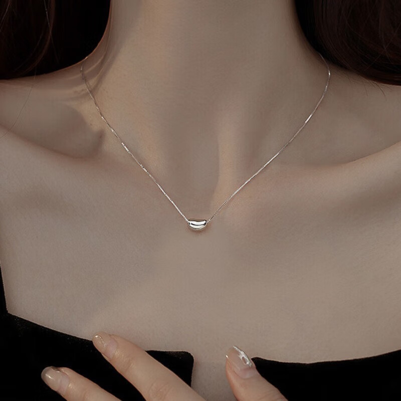 御狮航 S999足银豆豆相思情送女朋友老婆母亲闺蜜节日七夕生日礼物饰品 银豆豆项链-品牌礼盒 赠权威证书(克重约2g)