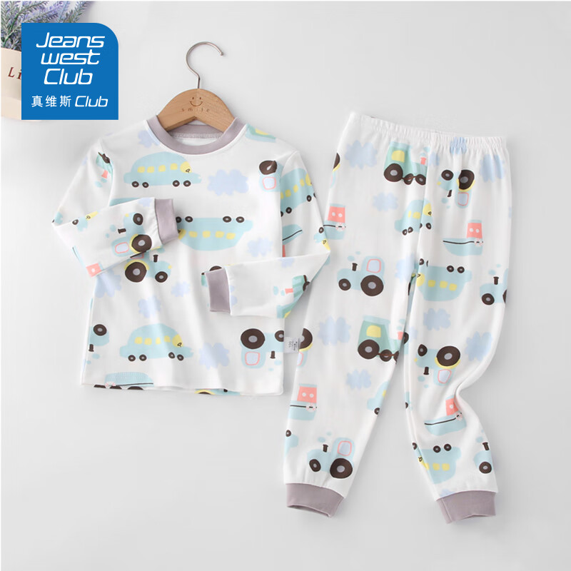 JEANSWEST CLUB真维斯集团儿童秋衣套装女童新款家居男童秋冬款睡衣内衣套中大童 【秋衣套装】梦想列车 150 建议身高130-140CM）