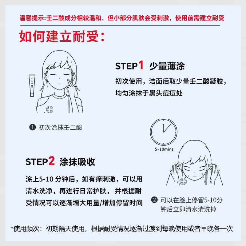 芙诗婷壬二酸15%凝胶乳膏祛痘淡化痘印清洁黑头闭口粉刺油痘肌凝露软膏 3支【15%壬二酸】周期装