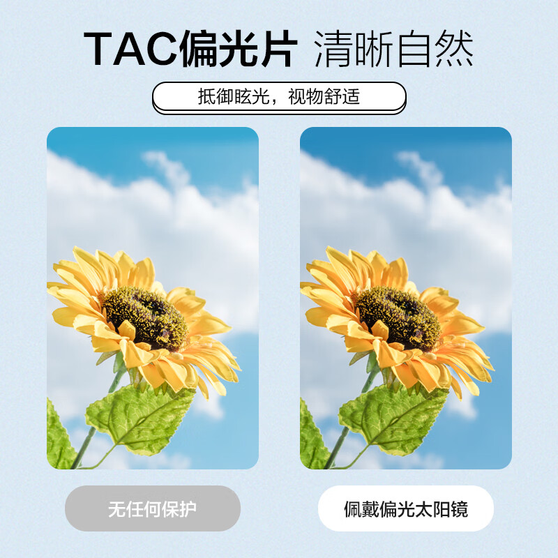 明月镜片 京野男女偏光太阳镜防紫外线眼镜安全驾驶开车墨镜 A10206 C1偏光黑灰片