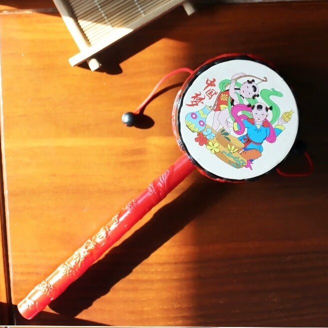 儿童玩具手摇鼓拨浪鼓新生儿幼儿玩具经典吉祥拨浪鼓玩具 拨浪鼓0-6