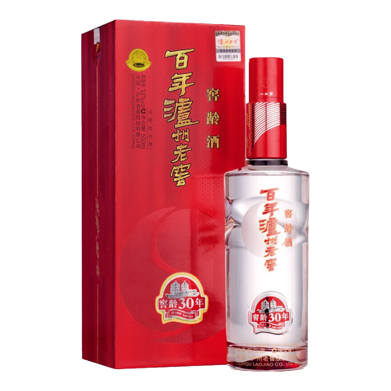 PLUS会员：泸州老窖 窖龄30年 浓香型白酒 52度500ml 单瓶装