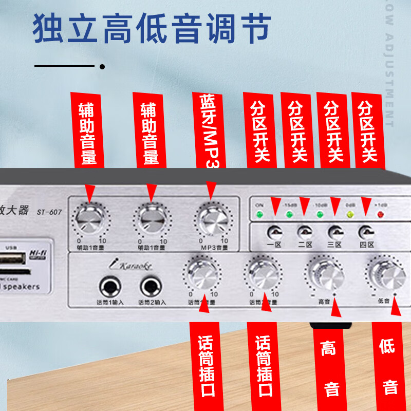 先科（SAST）DW70壁挂式音响套装30W音箱喇叭150W功放店铺商用工程会议舞蹈室家用餐厅公共广播背景音乐一拖四