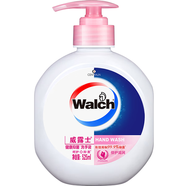 威露士（Walch）滋润抑菌洗手液525ml大瓶 杀菌99.9%清香洗护手 泡沫丰富易冲