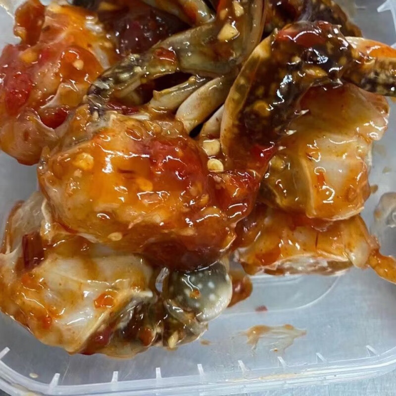 热卖韩式酱蟹块生蟹腌制泰式辣酱蟹块生拌酱花蟹甜辣蟹块 韩式蟹块2罐