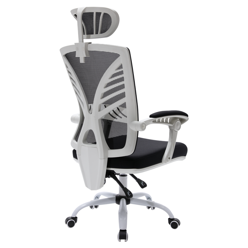 八九间电脑椅家用老板椅办公椅子电竞旋转靠背椅人体工学舒适简约579W系 白框黑网-搁脚款