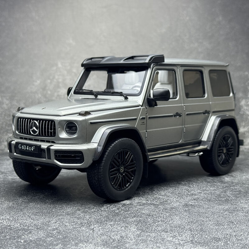 跃纪生iscale 1:18 奔驰G63 4X4 AMG 合金汽车模型 合金全开越野车 收藏 磨砂灰 现货