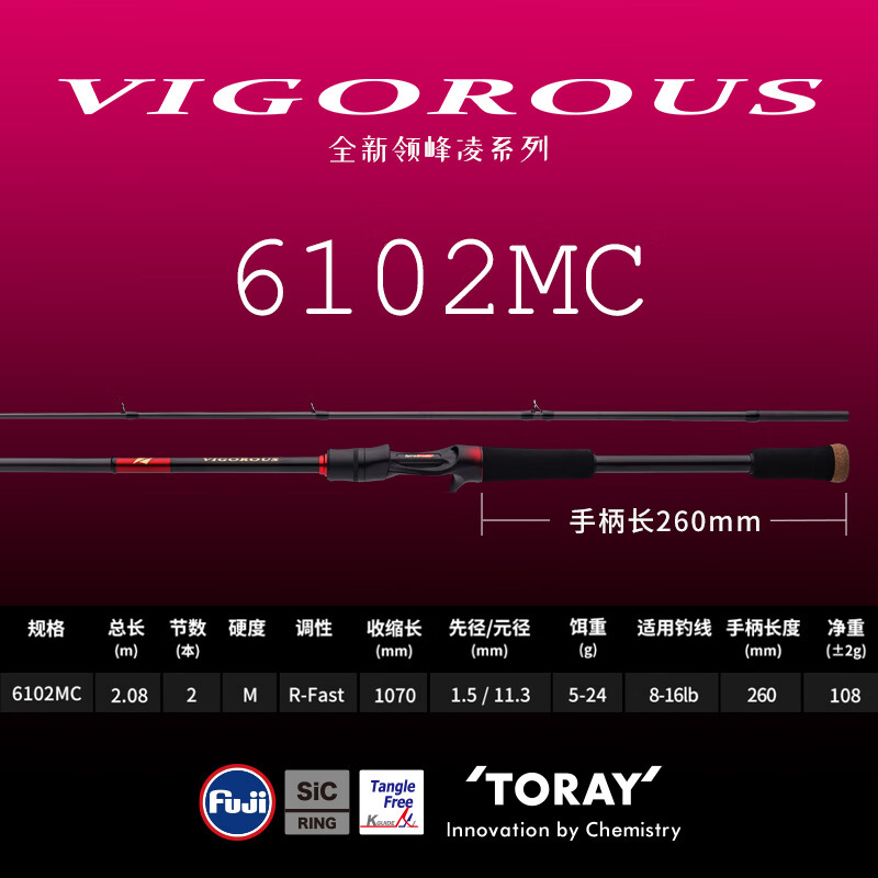 领峰 领峰 24款 凌 泛用路亚竿钓鱼竿碳素钓竿远投鲈鱼翘嘴鳜鱼路亚竿