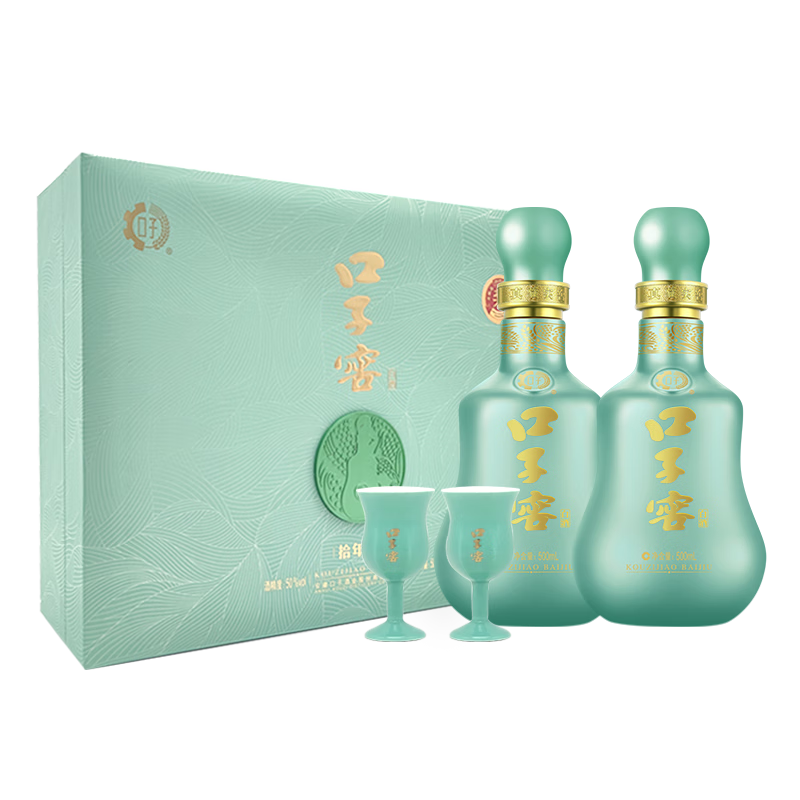 再降价,需首购:口子窖 十年型兼香型白酒50度500ml*2瓶 礼盒装