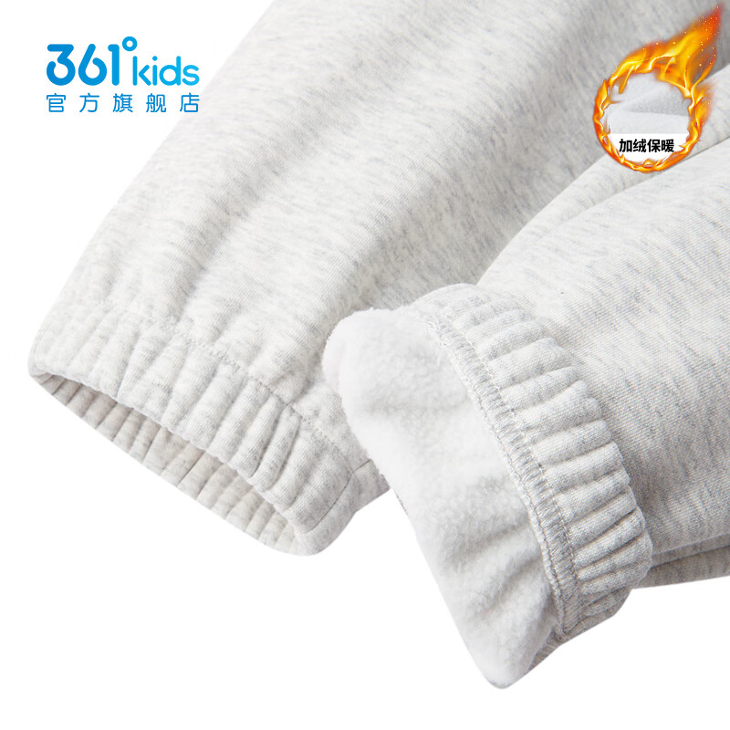 361°童装男女童加厚加绒保暖针织卫衣卫裤冬季新年款通码运动儿童套装 原色花灰/原色花灰 101 cm