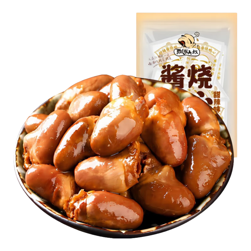 飘零大叔酱烧卤鸭心独立小包装甜辣鸭心即食卤味鸭货 甜辣酱烧鸭心125g*2袋 250g