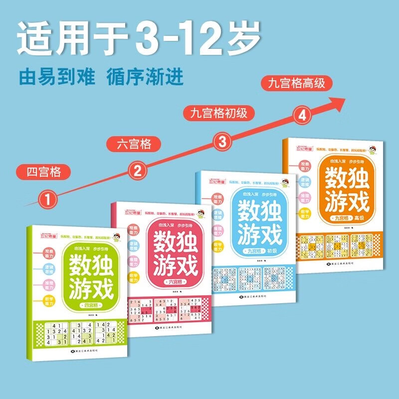 全套6本幼小衔接一日一练教材全套学前班幼升小数学思维训练借十法凑十法口算题10 20以内分解与组成练习册幼儿园中班大班加减法数学题 全套4本趣味数独游戏HT（3-12岁）