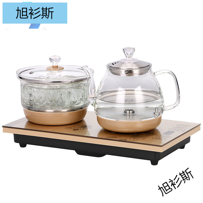 旭杉斯汉唐盛世 JBLS8212全自动底部上水电热烧水壶煮茶具套装消毒一体 金色 消毒款