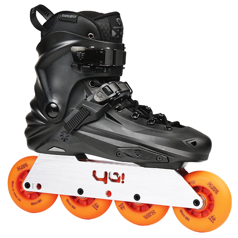 飛鷹掠奪者X7F輪滑鞋巫師平花刷街溜冰鞋巫師專業(yè)輪滑鞋成人柚子輪滑 黑色SAGO四輪配置（默認(rèn)拉絲銀） 42
