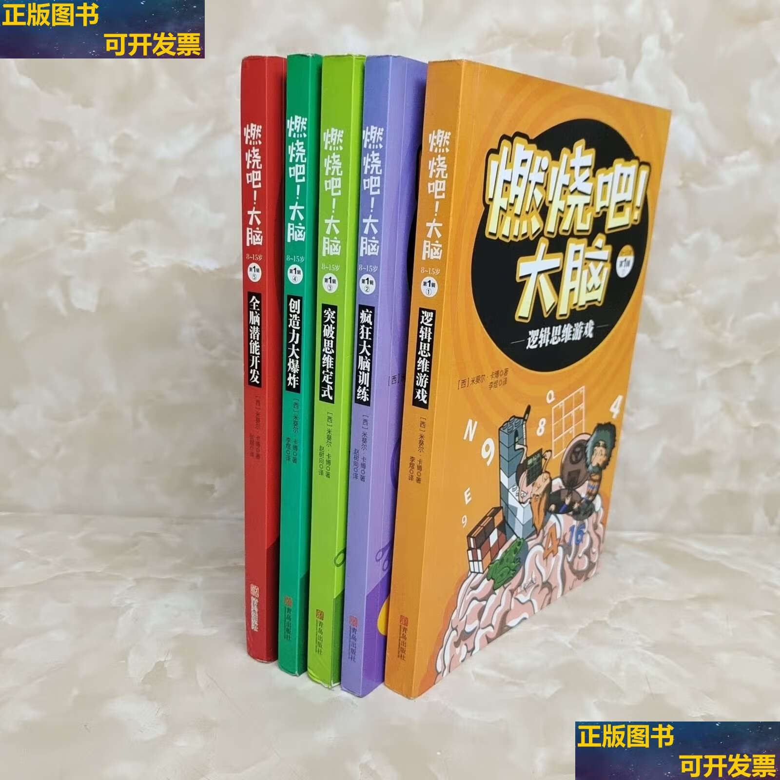 顾问团专业指导全球的脑力训练图书燃烧吧大脑(8岁青少年套装共5册)