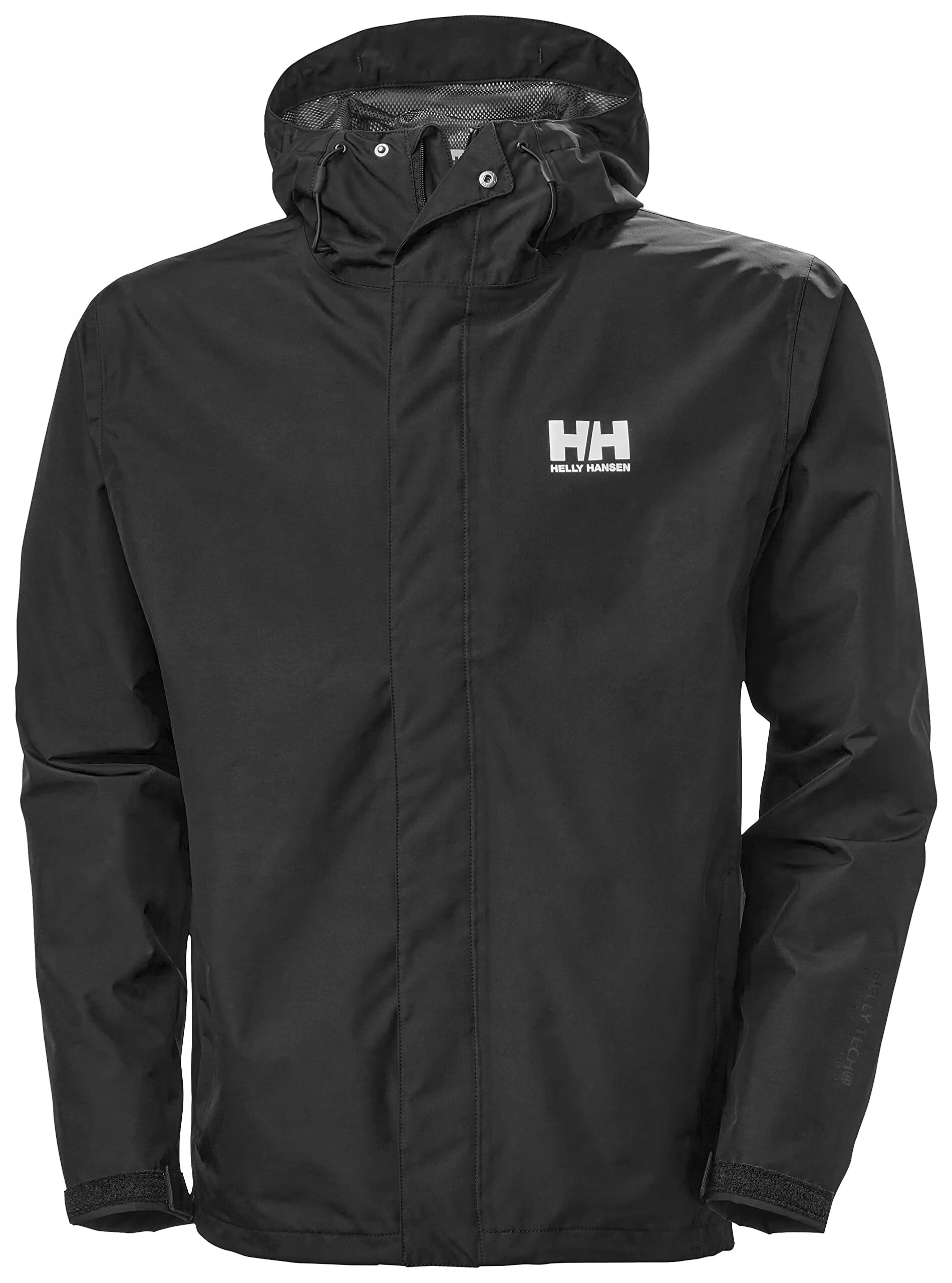 HELLY HANSEN, HH 男士户外防水夹克 全季节直筒版 轻量透气防风 户外运动徒步 992 Black Large