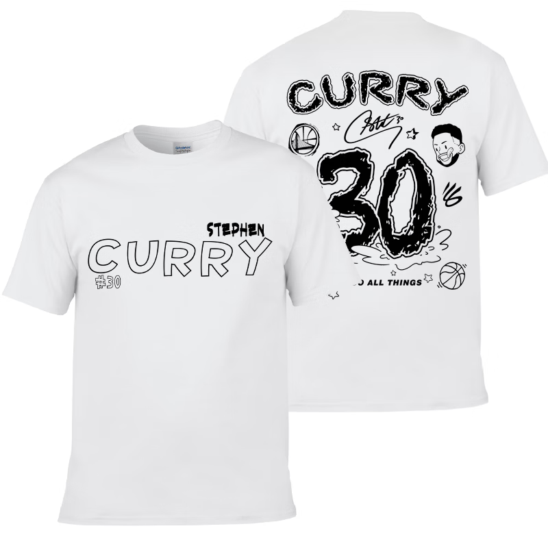 supnba21篮球短袖t恤斯蒂芬库里涂鸦圆领半袖curry30号前后印花球衣