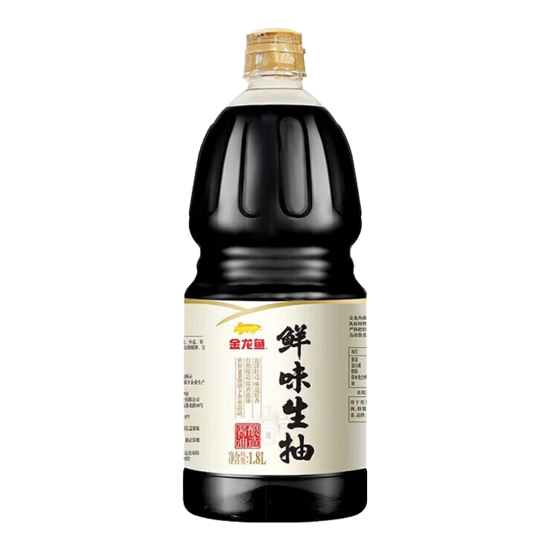 金龙鱼鲜味生抽酱油1.8L 酿造酱油   1.8L*1瓶+料酒1L