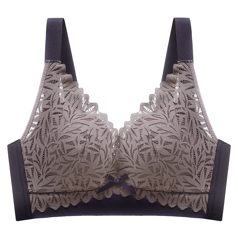 sweet胖妹妹薄款乳胶内衣女无钢圈无海绵大胸显小调整型全罩杯文胸 黑