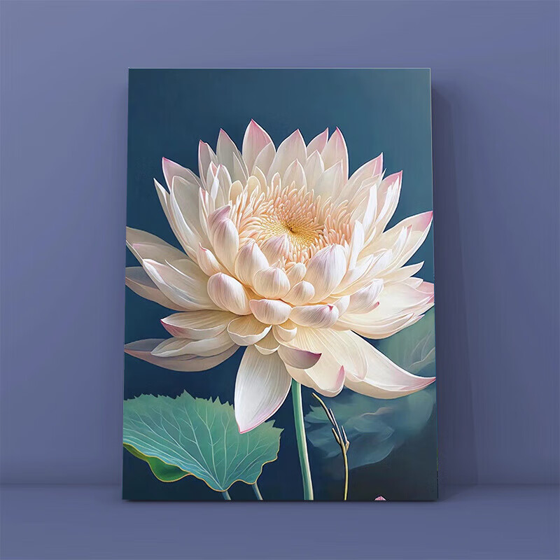 映棠数字油画diy手工填色油彩画唯美新中式荷花古香古色装饰画 q124