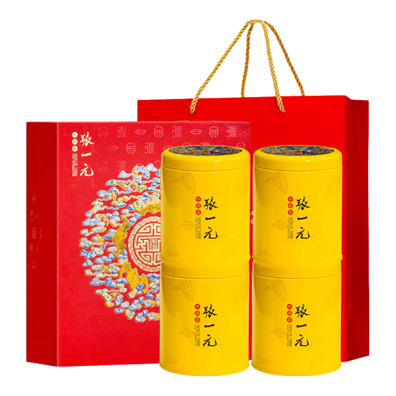 張一元雨前浙江龍井茶五福禮盒300g 三級綠茶茶葉 國潮風(fēng)禮盒送禮贈佳選