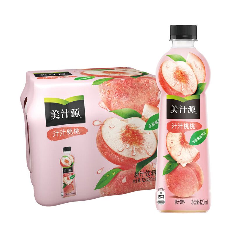 美汁源果粒橙汁汁桃桃420ml整箱12瓶 420ml汁汁桃桃12瓶 无规格