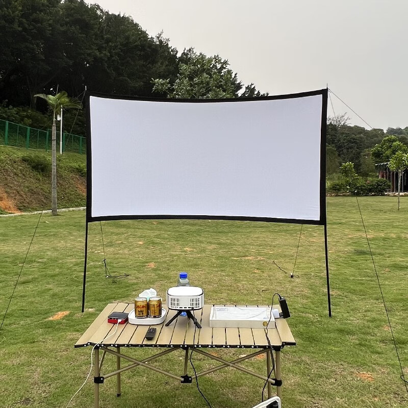 樂佳達（LEJIADA）戶外露營支架投影儀幕布天幕桿投影幕老式露天 60英寸16比9天幕桿軟幕布