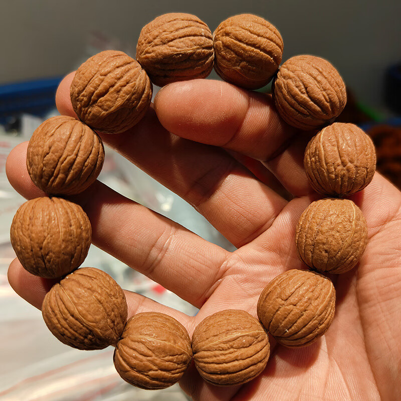 歐陽(yáng)先生原籽紅皮爆肉猴頭手串核桃木質(zhì)文玩佛珠手鏈男士女士菩提子念珠子 大尺寸18-19mm一串