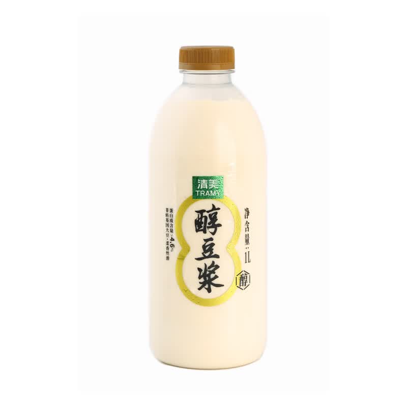 清美醇豆浆家庭装免煮即食瓶装纯早餐营养饮品懒人鲜豆浆原味甜味可选 醇豆浆（家庭装）1L*3瓶