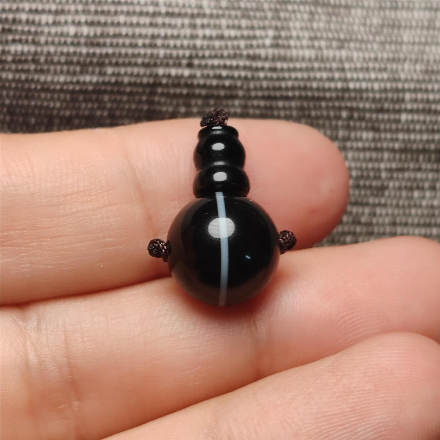 今传福天然一线药师玛瑙三通 核尖菩提天珠佛珠手串链佛头12 14 16mm