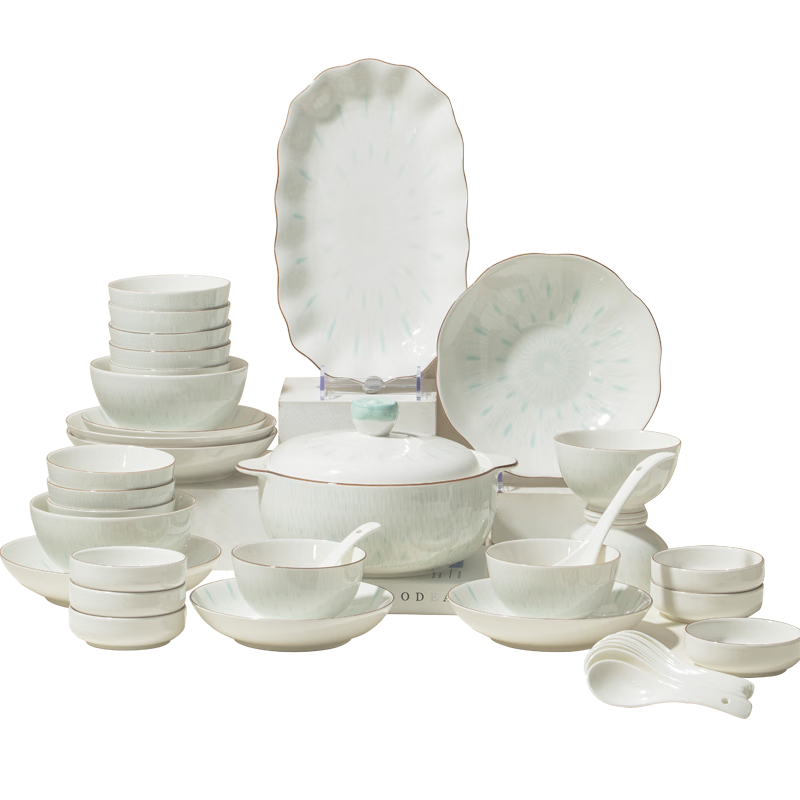 以辰碗盤(pán)餐具整套釉下彩碗碟家用2025新款高顏值碗具套裝喬遷之喜送禮