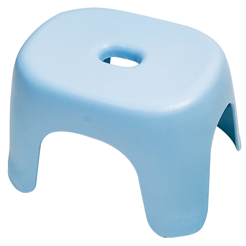 良浦 塑料凳子家用小板凳浴室加厚防滑凳简易垫脚小矮凳 LD-5L蓝 承重80kg大号
