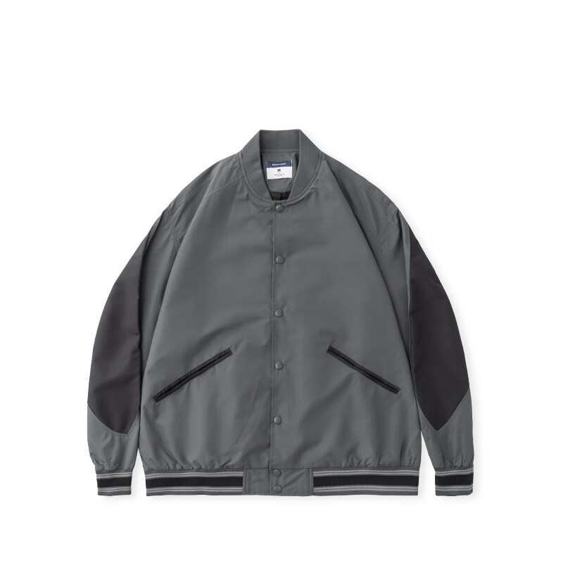 熊猫·本（ben.panda）夹克男新款春季美式复古休闲百搭潮流撞色情侣款棒球服外套 深灰色 XL