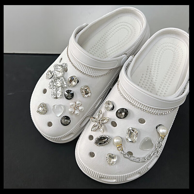 洞洞鞋配饰件卡扣鞋花鞋扣鞋饰水钻套装diy 套餐a【不含鞋子】